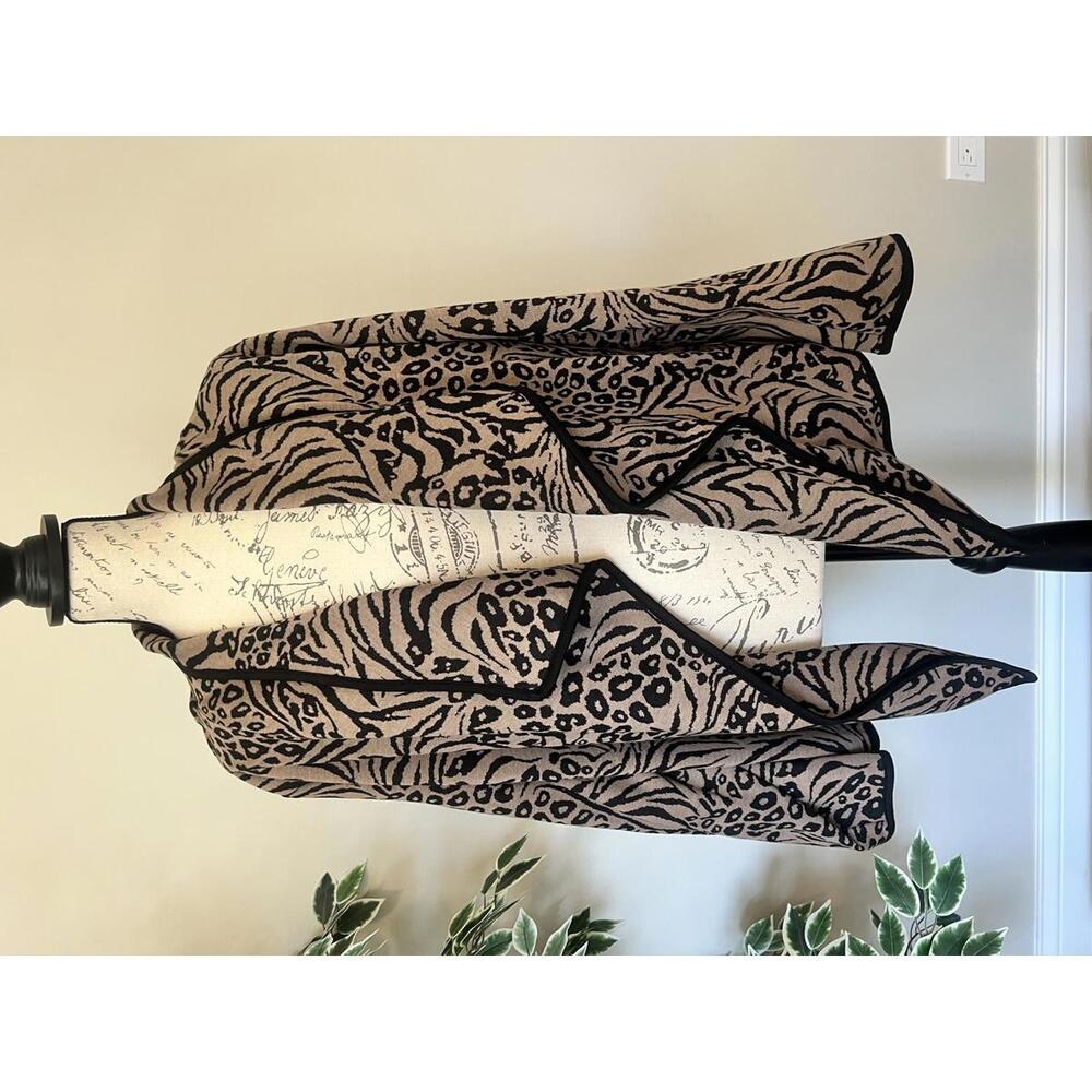 Midnight Velvet Women's Animal Print Open Front Cardigan, Size 2X